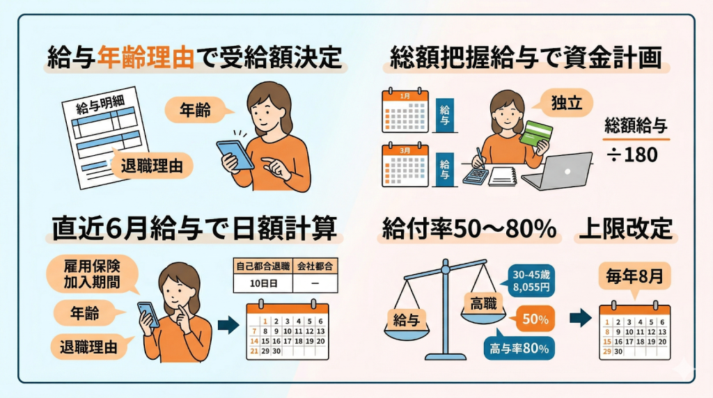 失業手当・再就職手当の受給額と給付期間の計算方法