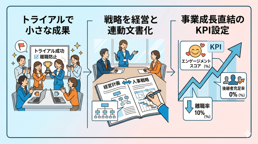 HRBPを社内に定着させるための導入ステップとKPI設計