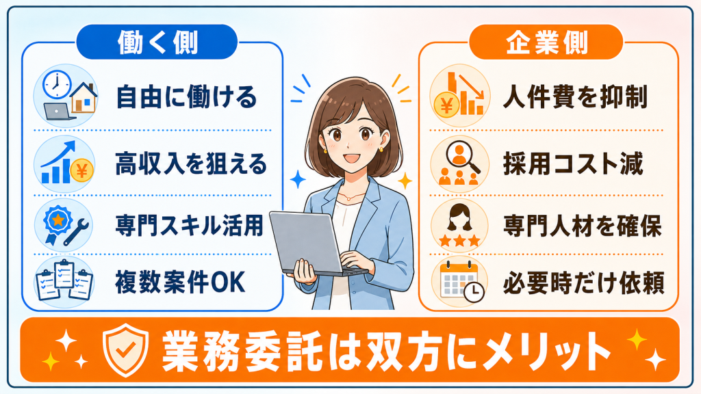 業務委託で働く・任せるメリット