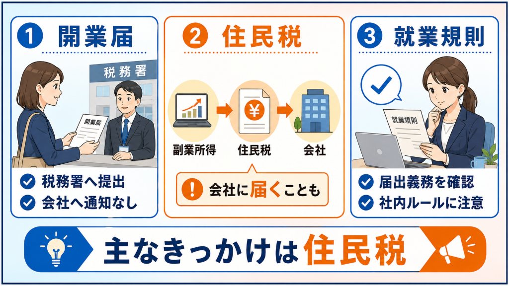 開業届で副業が会社にバレる仕組み
